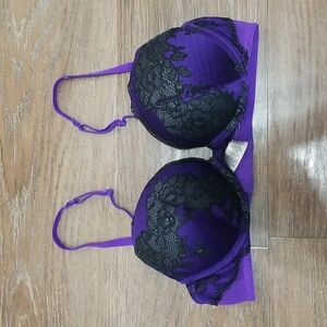 (34B) La SENZA Padded Support Underwire Bra Lace Comfortable Jewel Tone Sexy